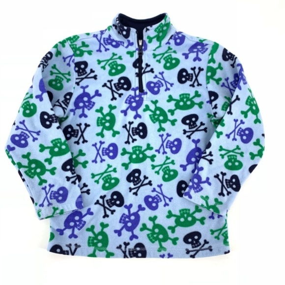 Hanna Andersson Other - Hanna Andersson Blue Skull Pullover Fleece Jacket